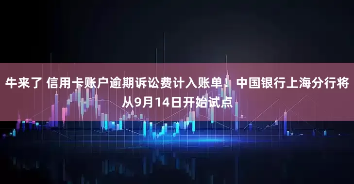 牛来了 信用卡账户逾期诉讼费计入账单！中国银行上海分行将从9月14日开始试点